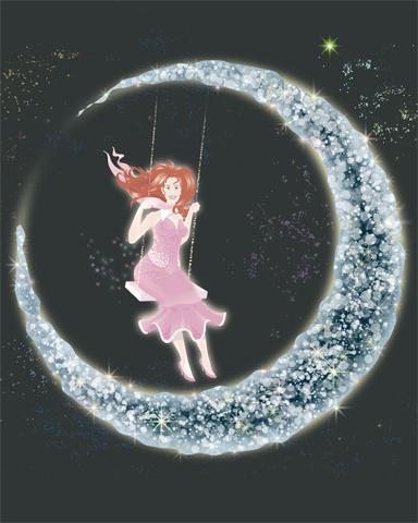 vignette glitter moon