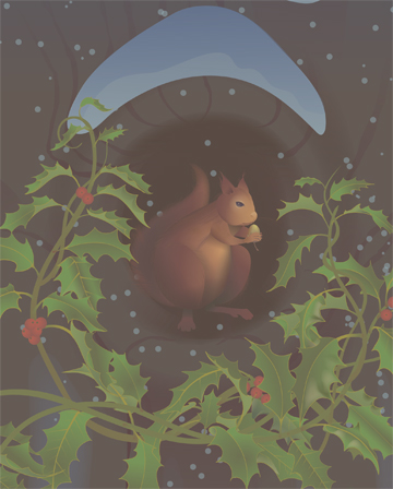 vignette squirrel in window